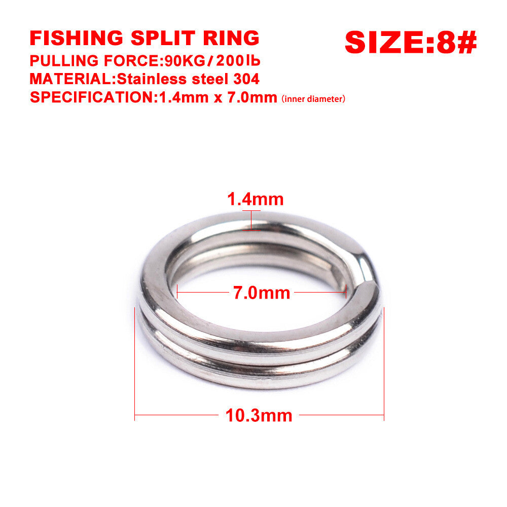 Heavy Duty Stainless Steel Fishing Split Rings 25LB-350LB Saltwater Tackle