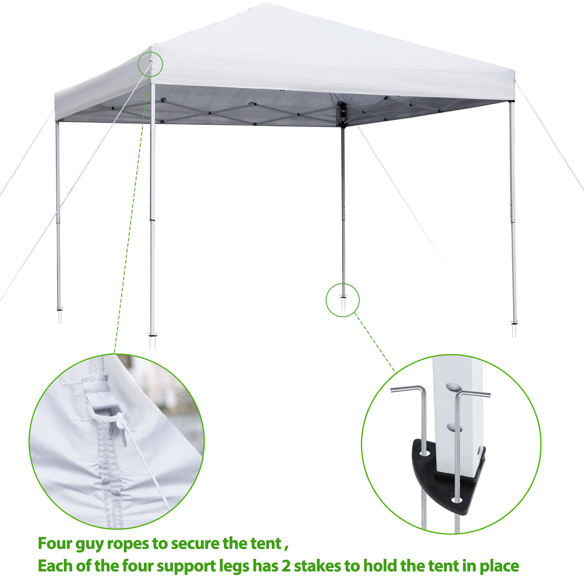 10x10 Pop Up Canopy Tent with Adjustable Height & Wheeled Carry Bag