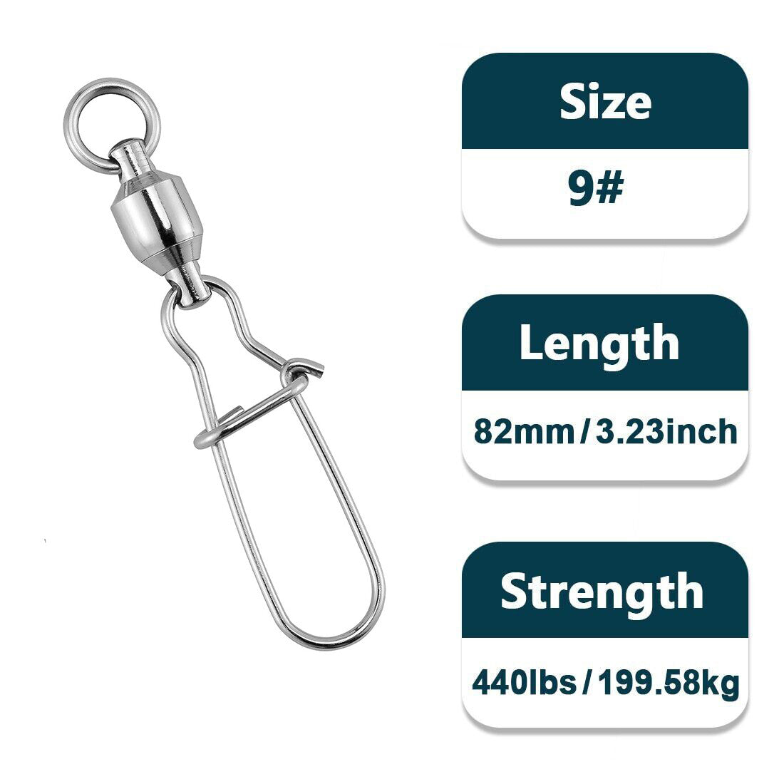 Fishing Ball Bearing Swivels with Duo Lock Snap - Multiple Sizes & Quantities