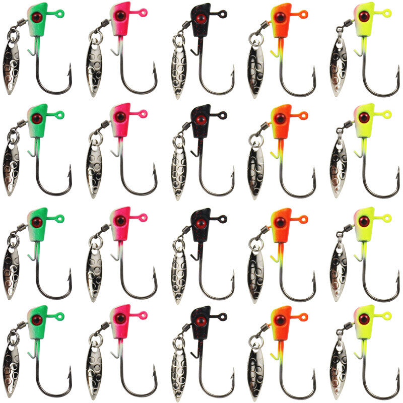 Underspin Shad Jig Heads with Willow Blade - Crappie & Bass Fishing Hooks - 20 Pcs
