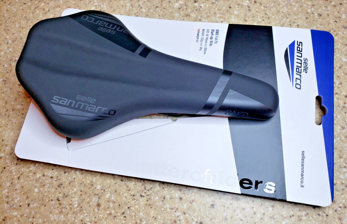 Wide Bicycle Saddle Black - Full Fit GND Model, 262mm x 145mm, 222g