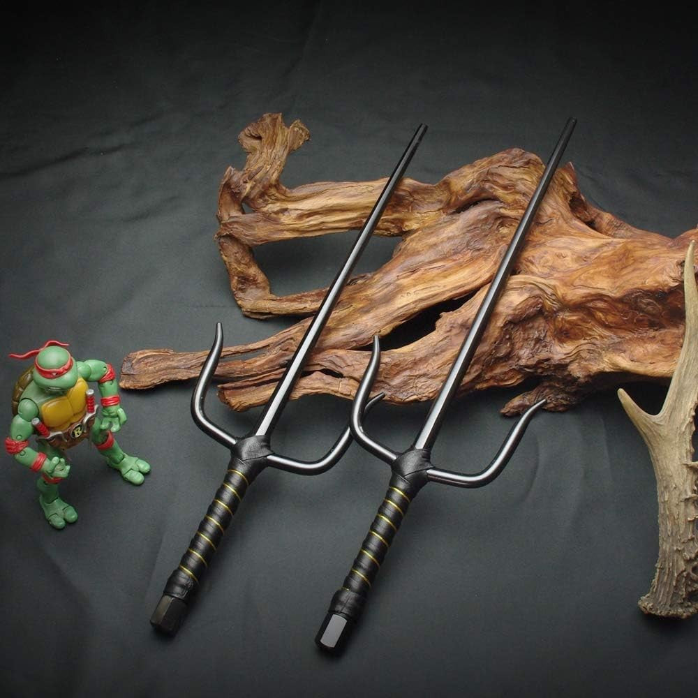 Octagon Metal Martial Arts Sai Set Black and Silver Multi Size