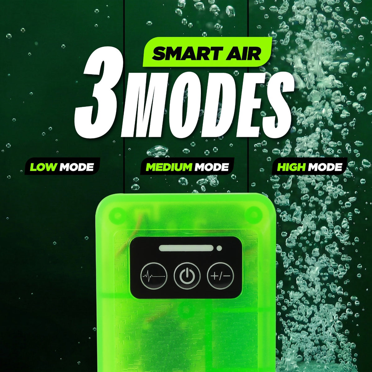 Rechargeable Glow-in-The-Dark Bait Pump with 4-Speed Bubble Control & XL Air Stone