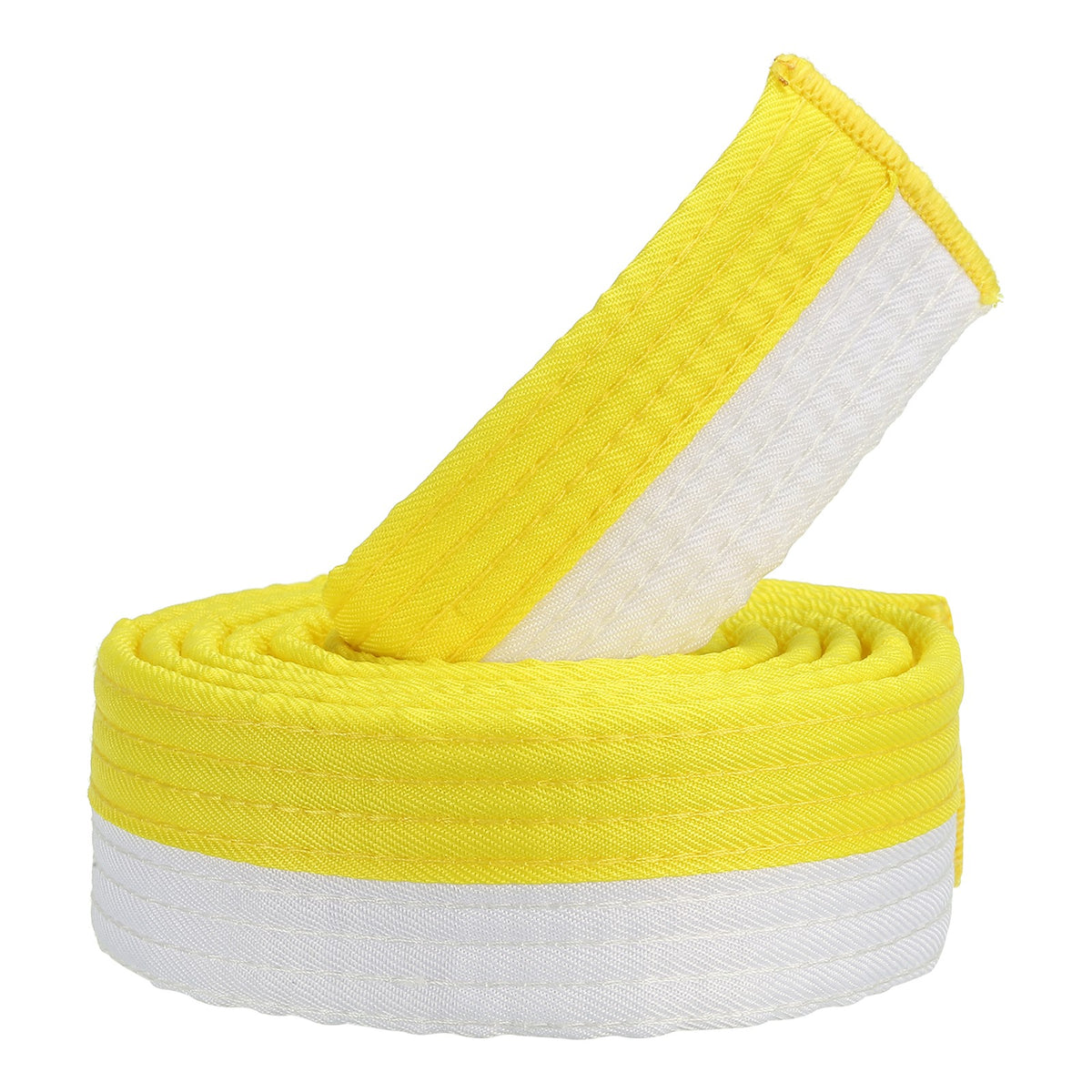 Martial Arts Belts for Taekwondo Training and Ranks - White Yellow Polyester 6Ft