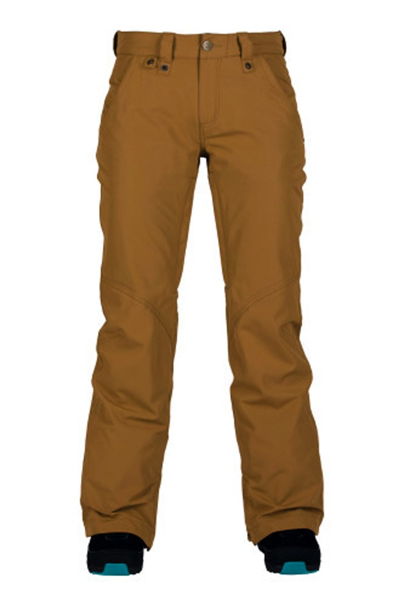 Women's Ski Shell Pants with Waterproof Breathable Fabric - DriftWood Brown, Medium
