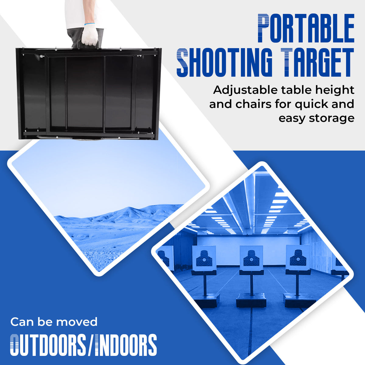 Portable Adjustable Shooting Table with Padded Seat for Outdoor Hunting