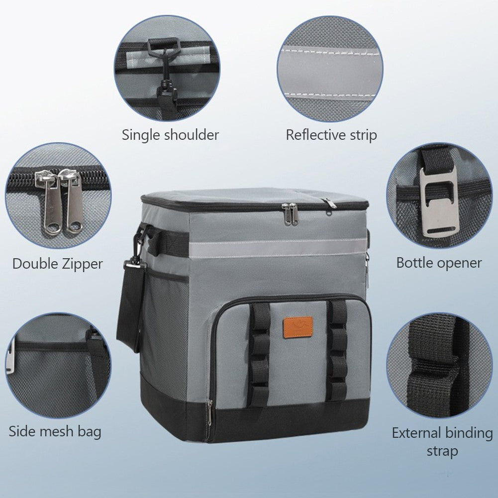 Large Portable Wheeled Cooler Bag with Detachable Trolley - Insulated Food Carrier