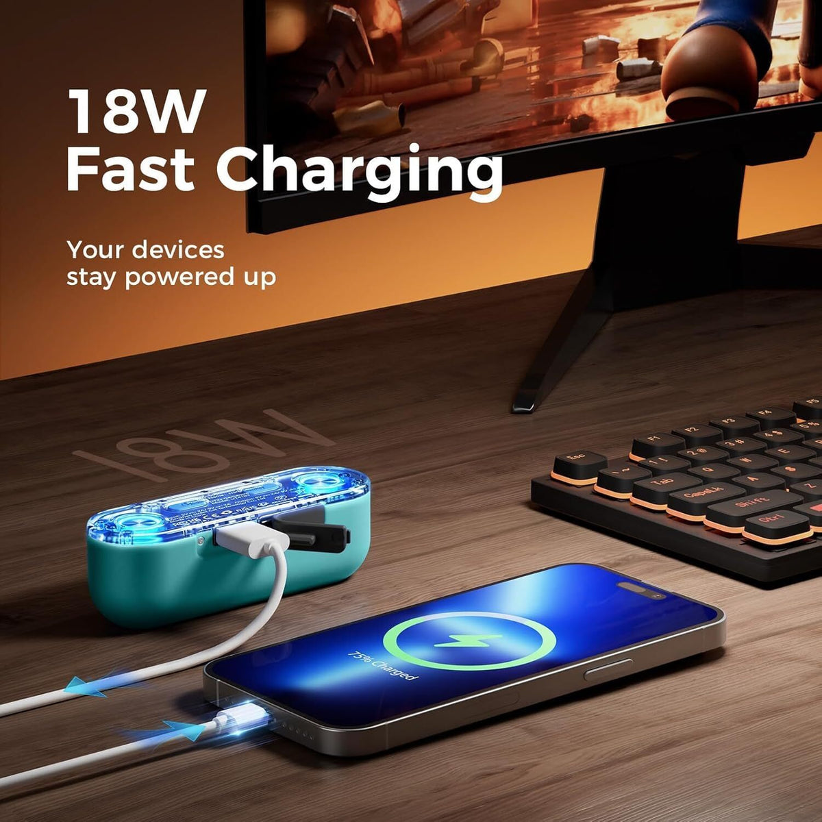 Rechargeable Hand Warmer with Power Bank 16H Heat and RGB Lights for Gaming & Outdoors
