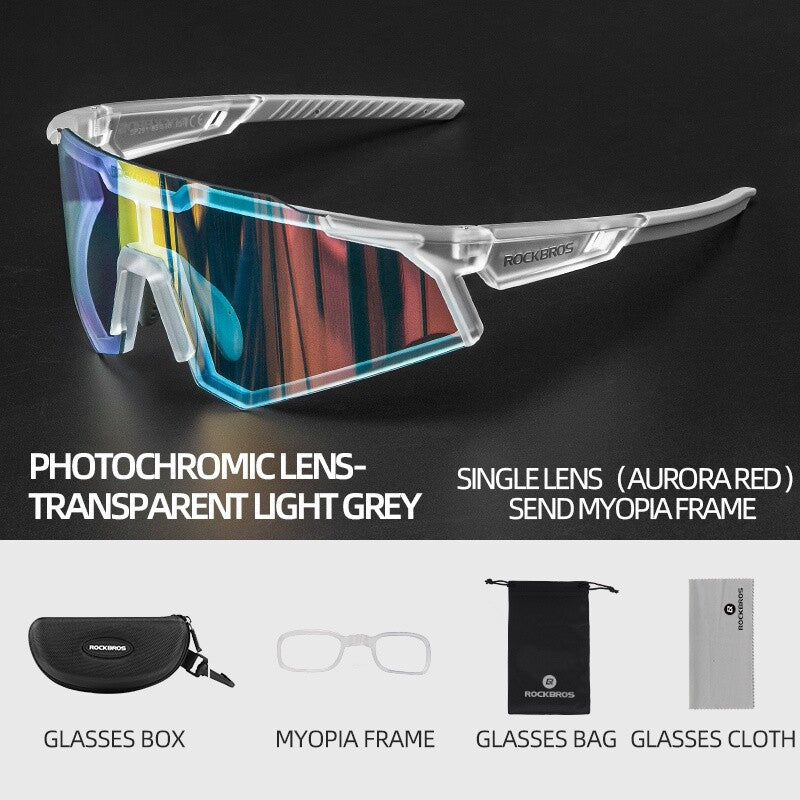 Cycling Goggle with Photochromic & Polarized Lenses for Road & Mountain Biking