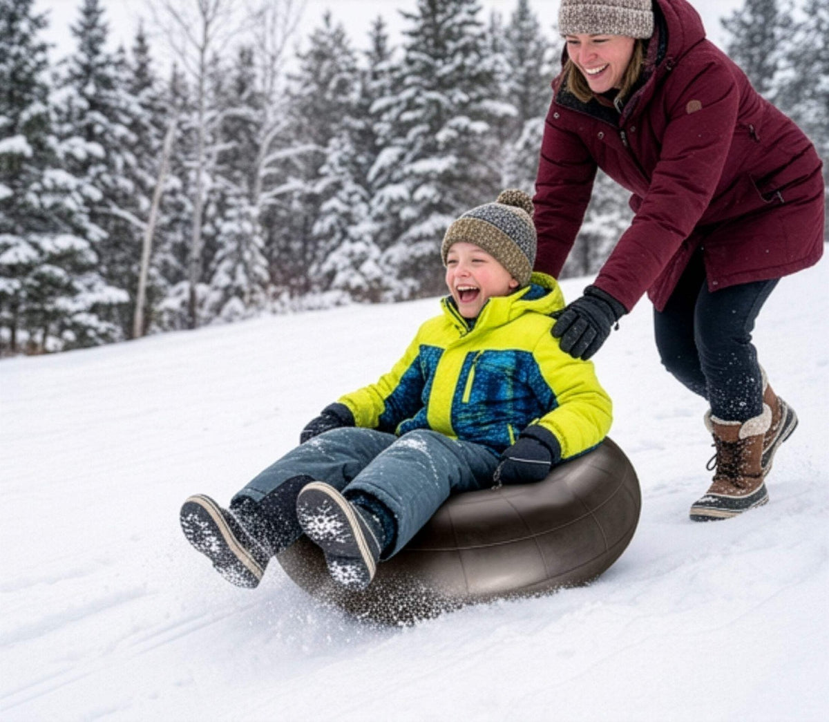 Heavy Duty Rubber Inner Tubes for Snow Sledding and Water Fun - Multiple Sizes