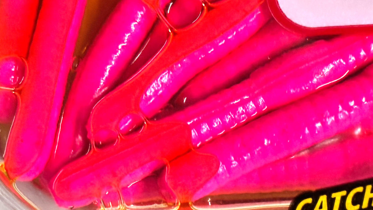 Floating Trout Worms 2 Inch Bubblegum Soft Plastic Baits - 10 Pack