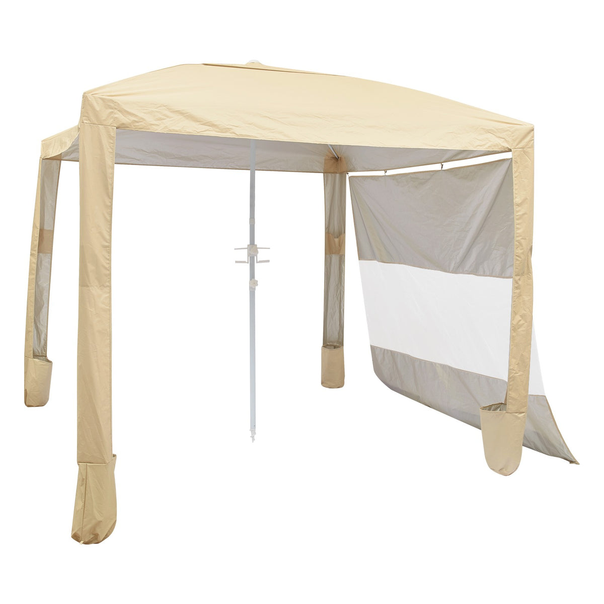 8x8 ft Beach Cabana Canopy with Side Wall and Carry Bag - UPF 50+ Sun Shelter