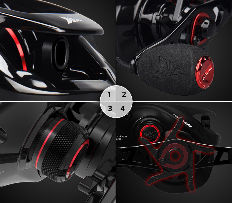 Baitcasting Fishing Reel 5.4:1 & 7.2:1 Gear Ratios, Compact & Durable