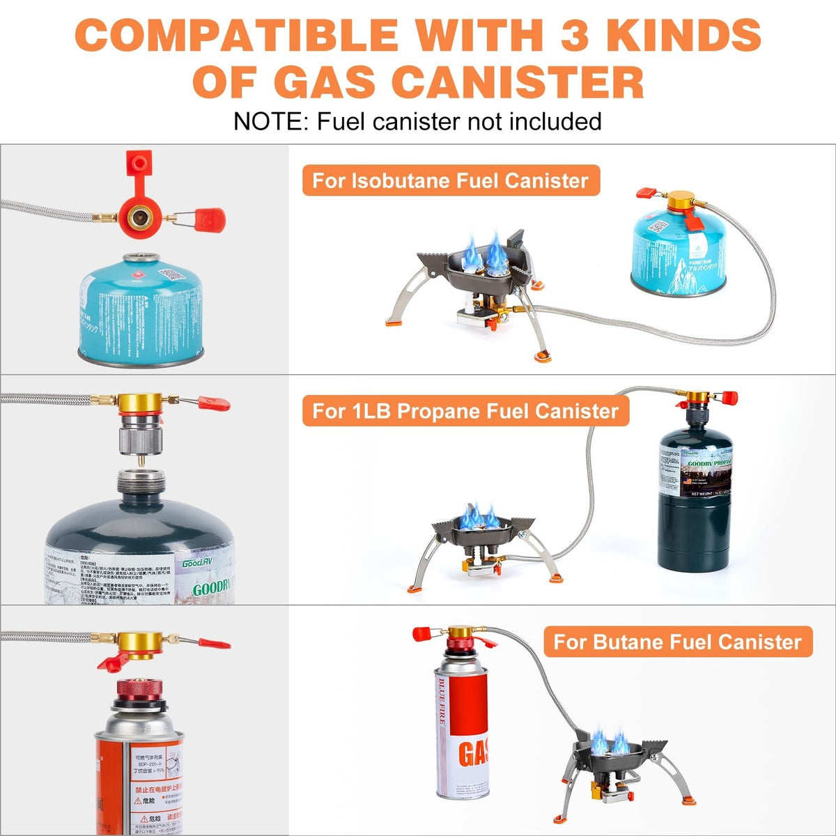 7200W Windproof Camping Stove for Outdoor Backpacking Hiking Picnic