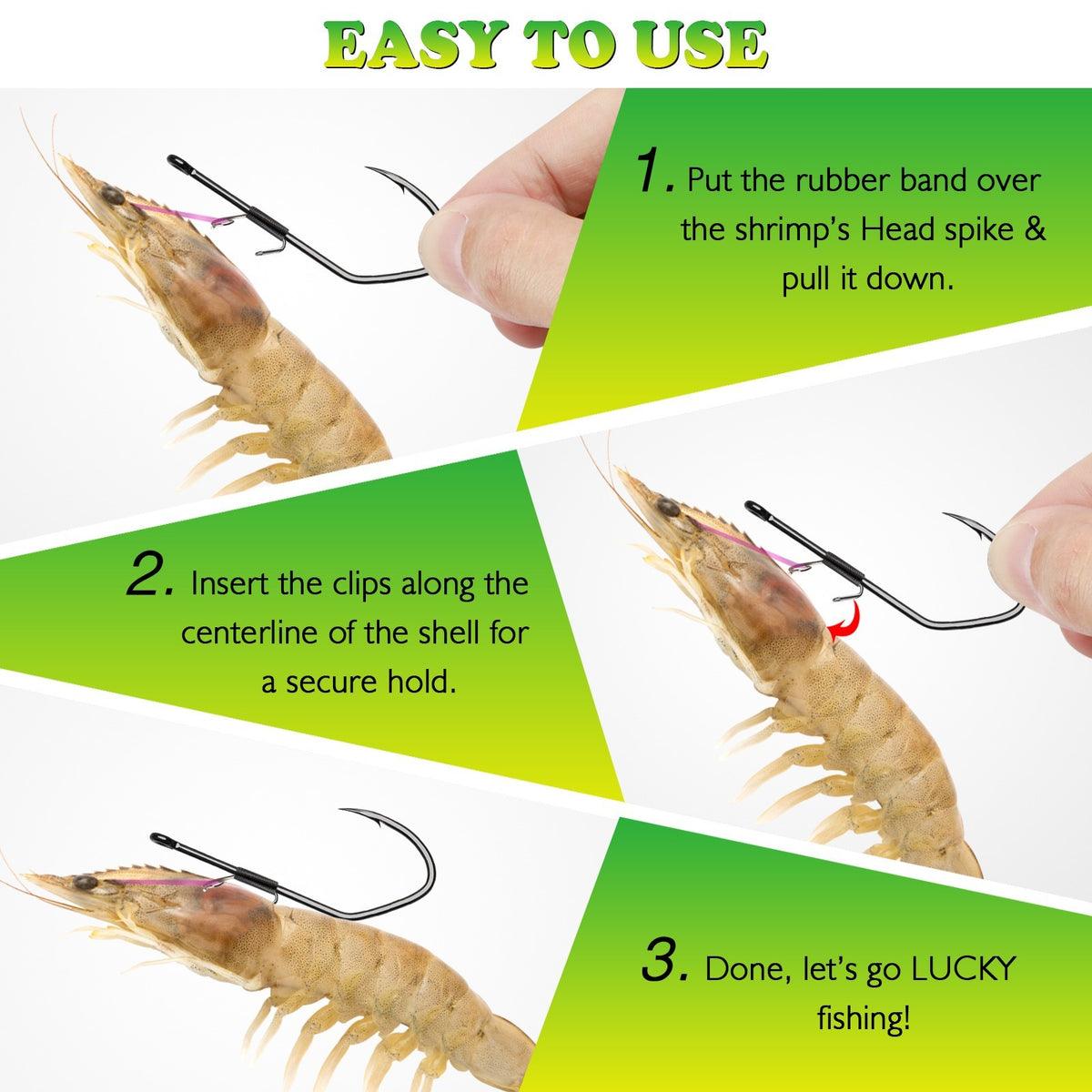 Live Shrimp Fishing Hooks for Bass Pike Saltwater & Freshwater | 20PCS