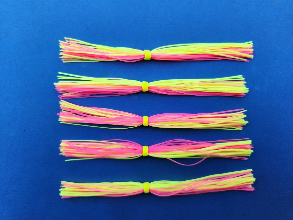 Silicone Spinnerbait Buzzbait Jigs Skirt Set - Chart Pink Glitter 5 Inch