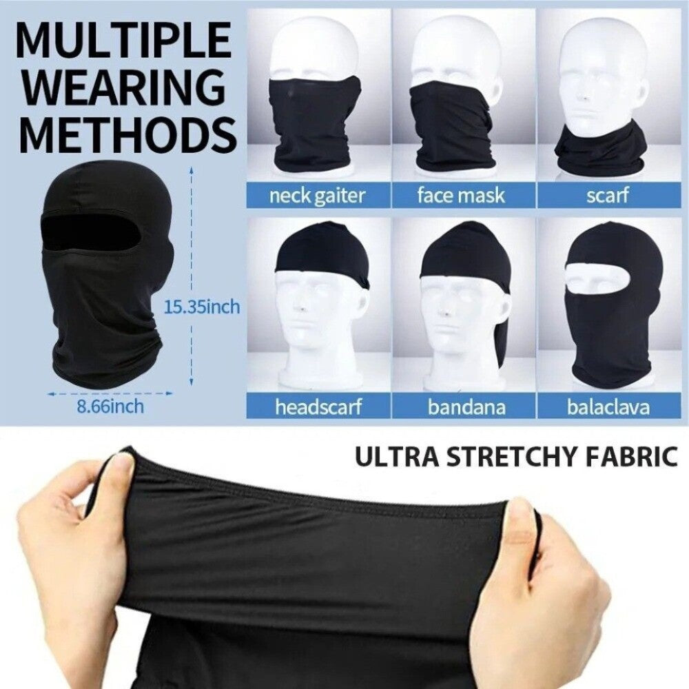 Unisex 1-2 Hole Balaclava Full Face Ski Mask UV Sun Wind Protection
