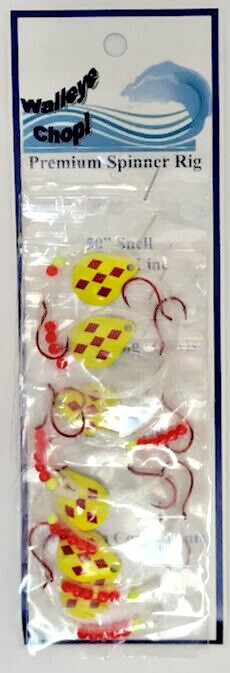 Walleye Spinner Harness Set with Double Hooks and Blades - Multiple Colors