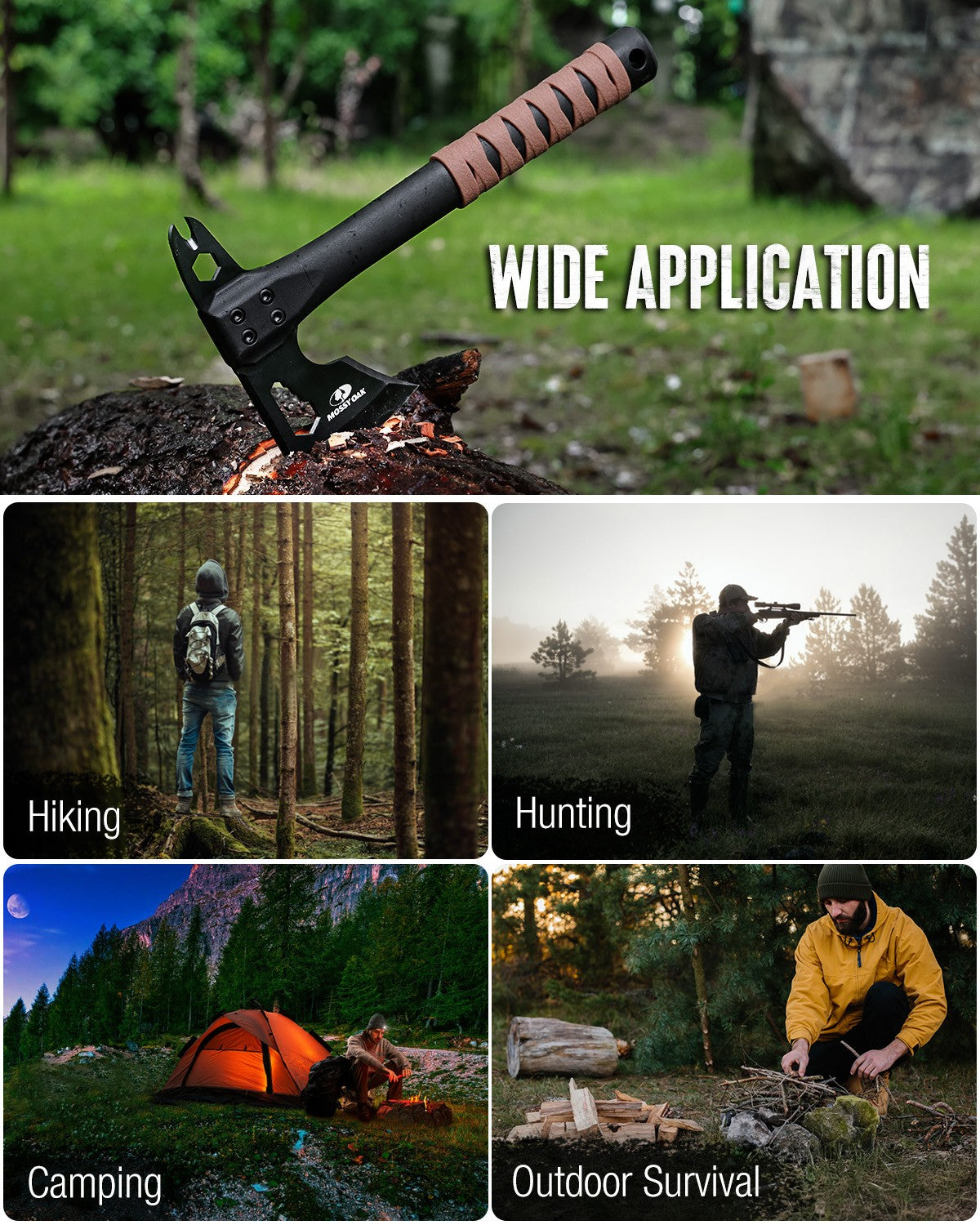 12-Inch Camping Axe and Survival Hatchet with Sheath - Multi-Tool Outdoor Gear