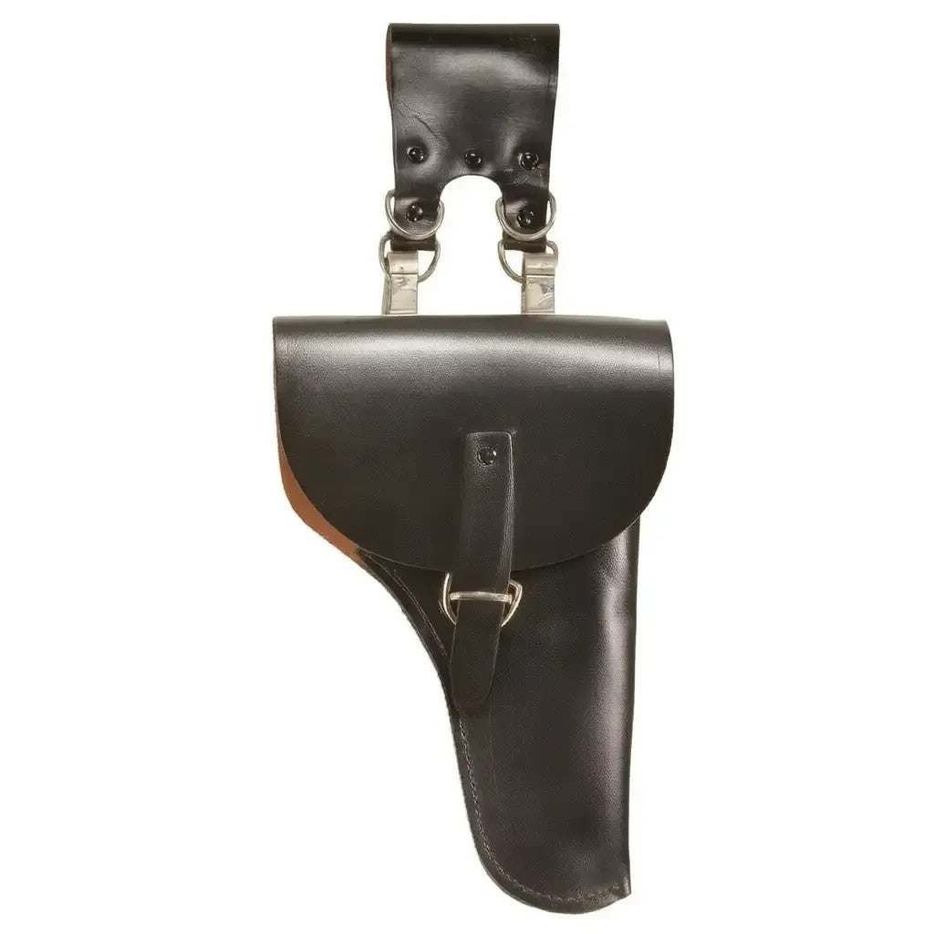 Italian Army Leather Holster for Beretta 92FS & Similar Large-Frame Pistols - Black