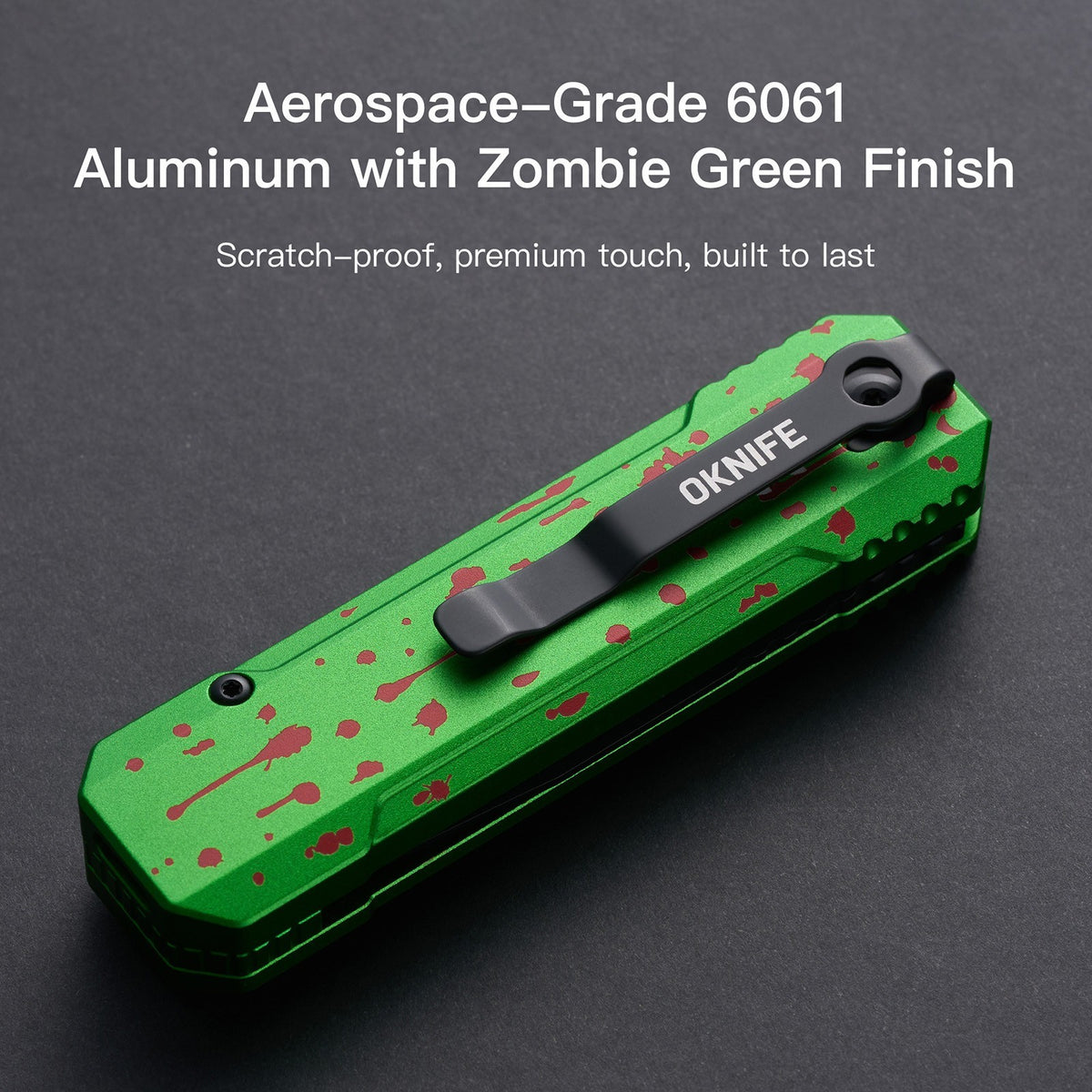 Rechargeable Tactical Folding Knife with RGB Light and Flashlight - Zombie Green