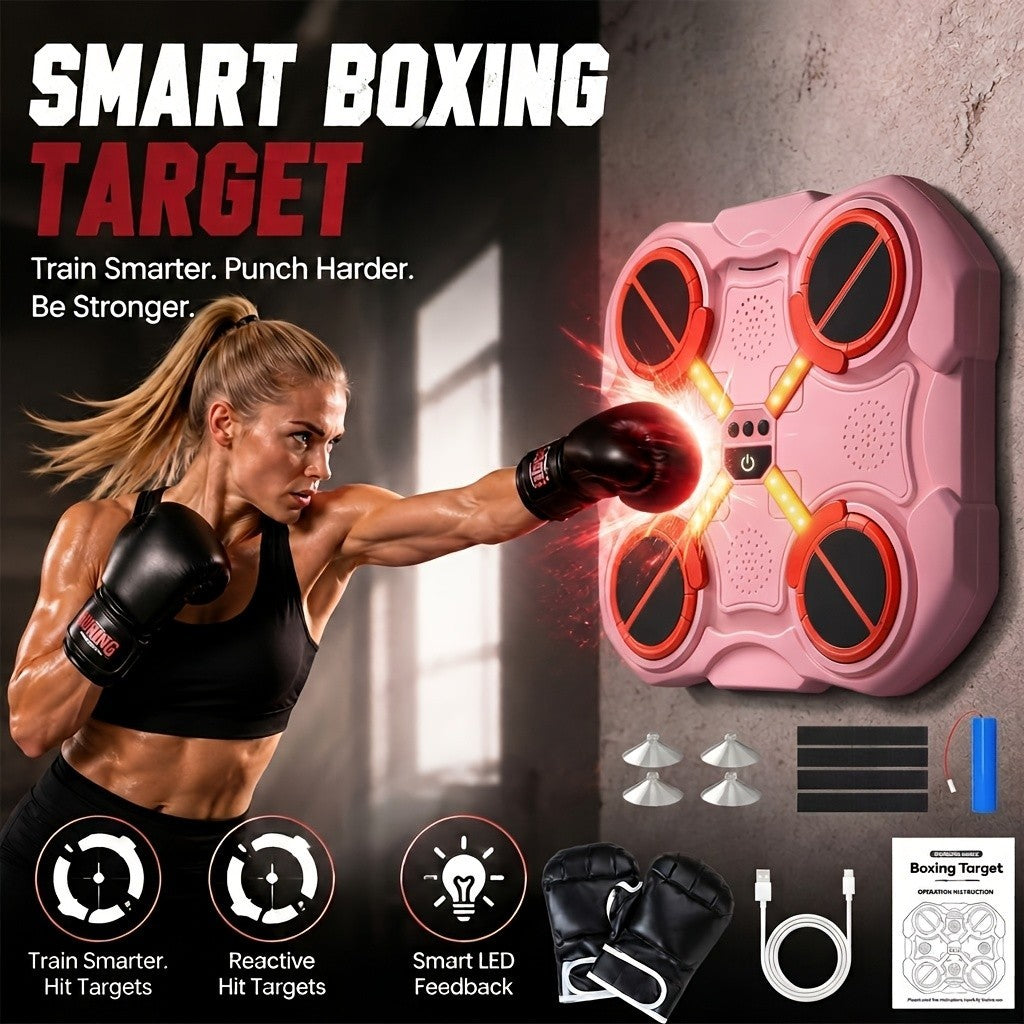 Music Punching Bag for Boxing and Martial Arts Training - Pink Wall Bag
