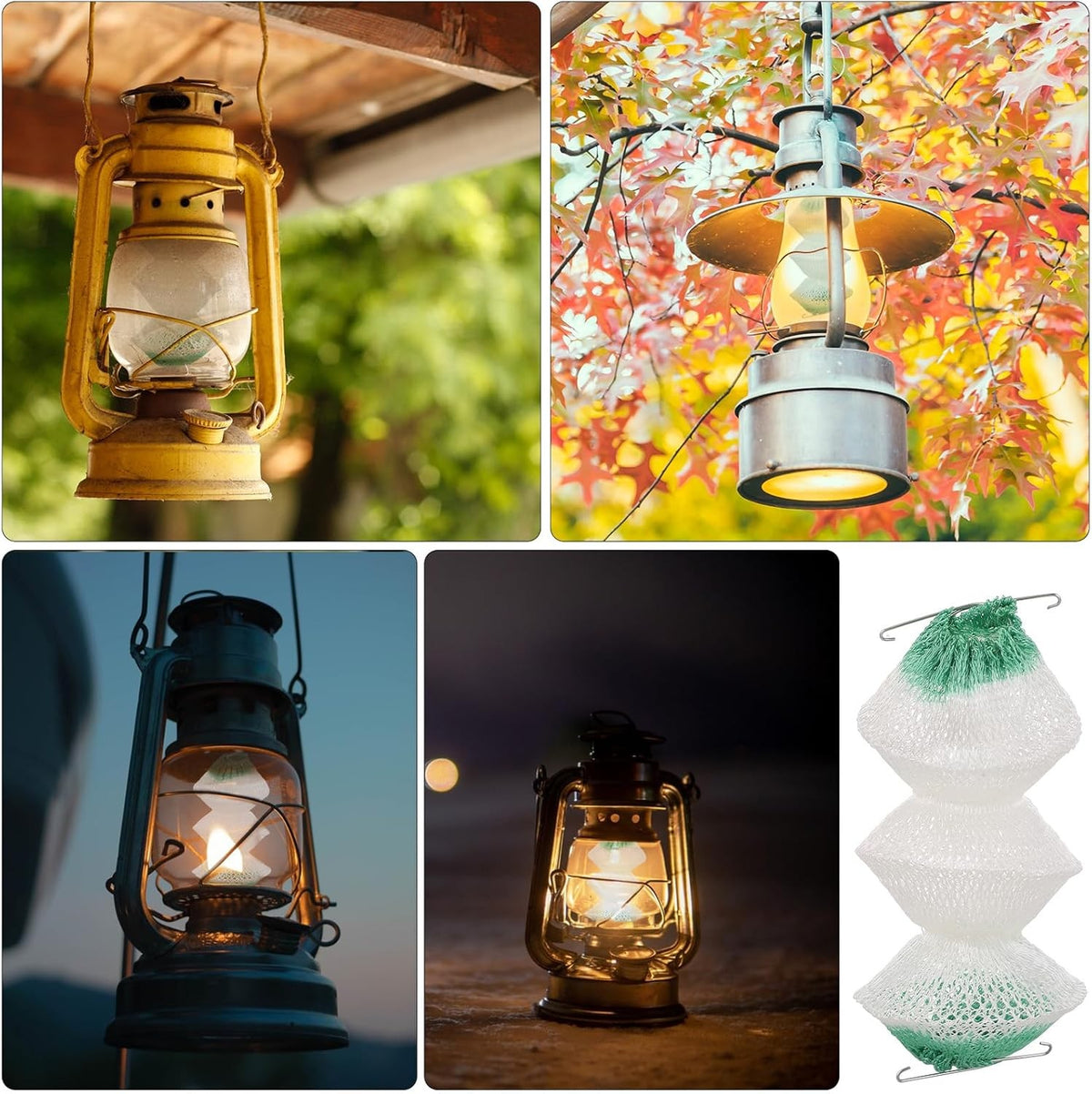 6 Pcs Propane Lantern Gas Mantles with Clips for Camping and Outdoor Use