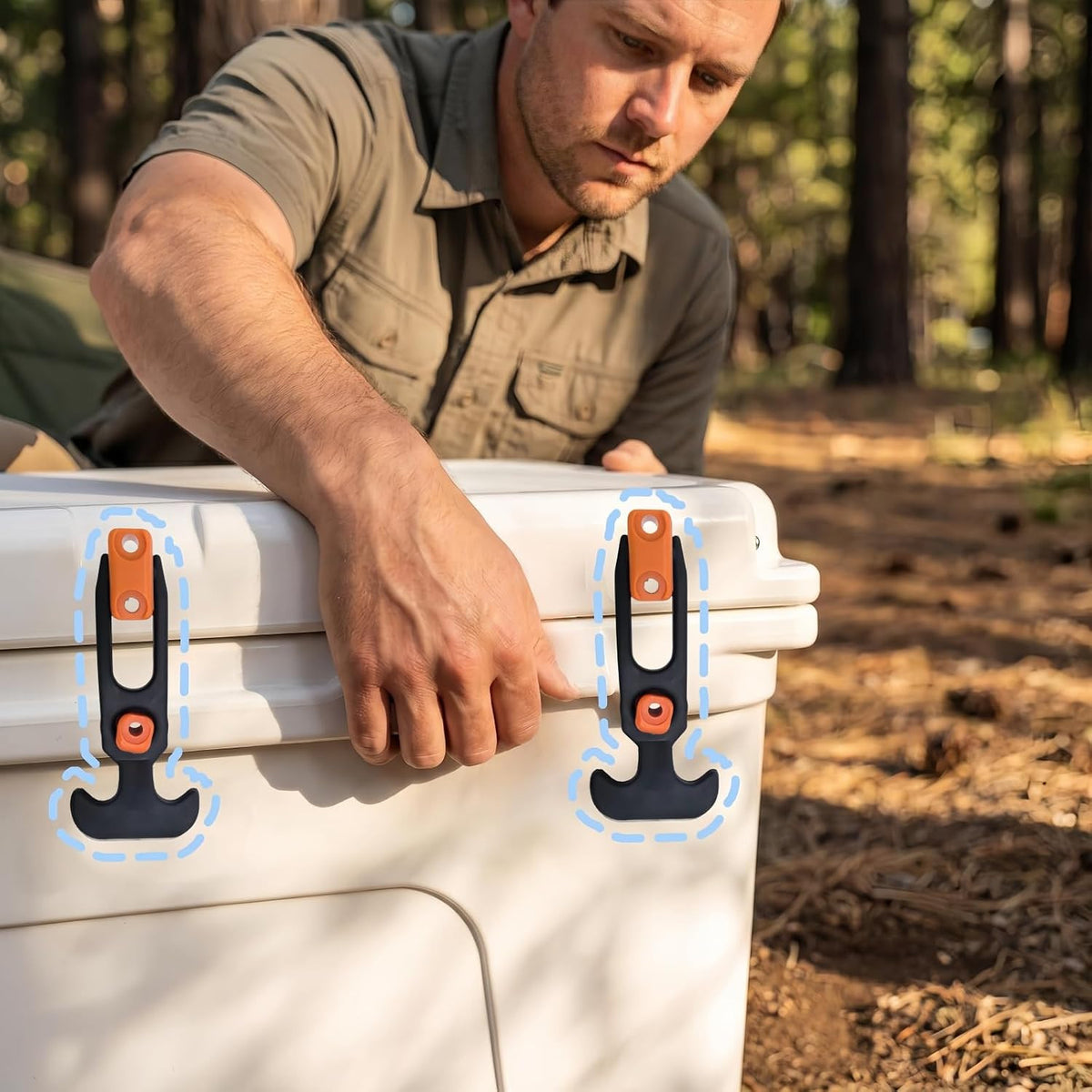 Heavy Duty Rubber T-Handle Cooler Latches for Yeti, Ozark Trail, Lifetime - 2 Pack