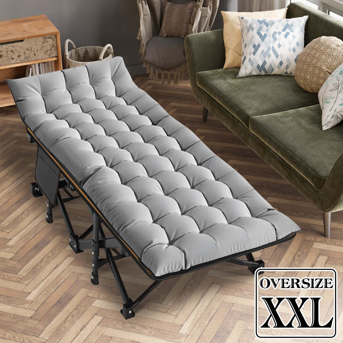 Heavy Duty Folding Camping Cot Bed for Adults Portable Sleep Bed with Support