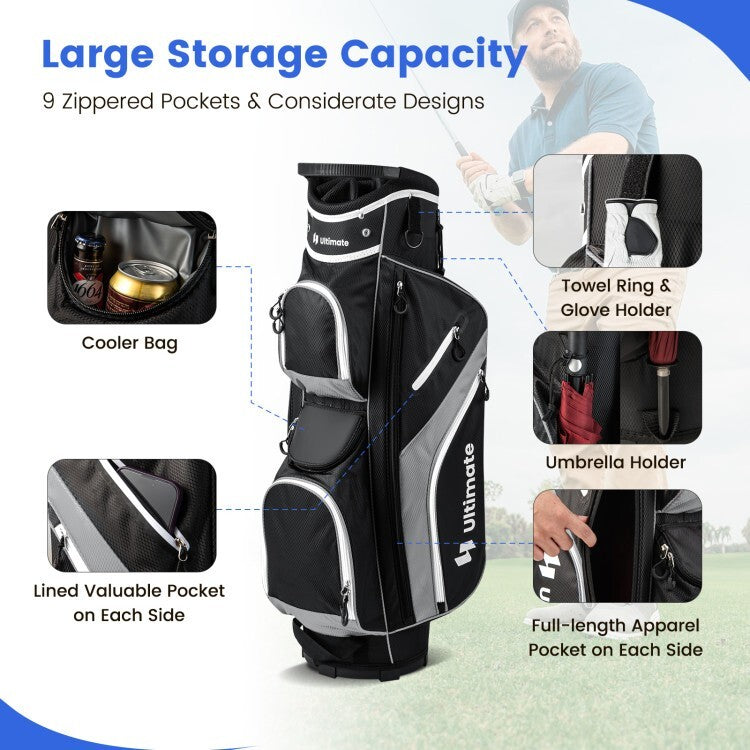 Lightweight Golf Stand Bag with 14-Way Divider & Shoulder Strap