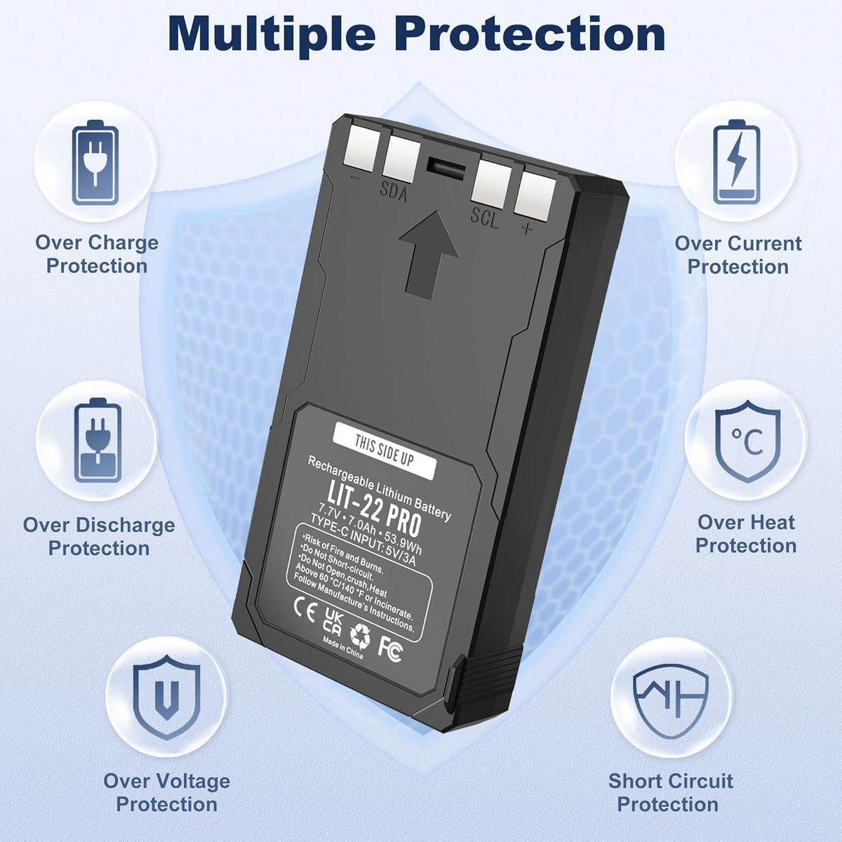 2 Pack Rechargeable 7000mAh Lithium Battery for SPYPOINT Trail Cameras