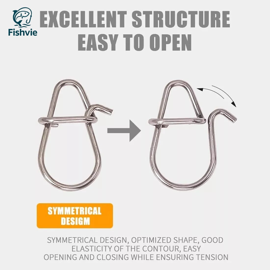 Stainless Steel Fishing Snaps for Crankbaits - Multiple Sizes & Quantities