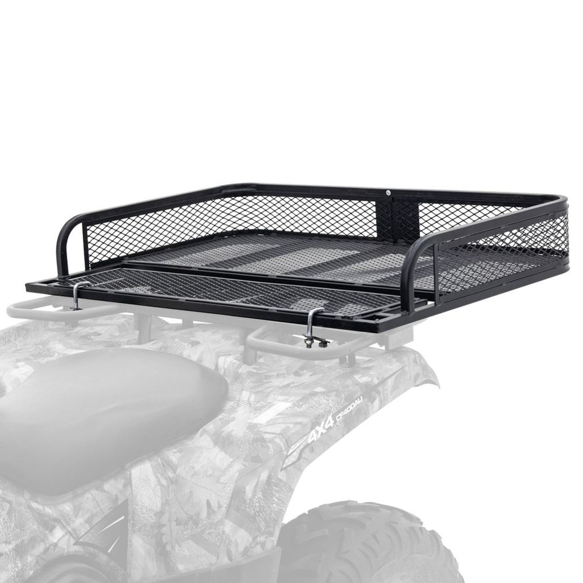 Universal ATV UTV Steel Cargo Basket Rack Black 100 lb Capacity