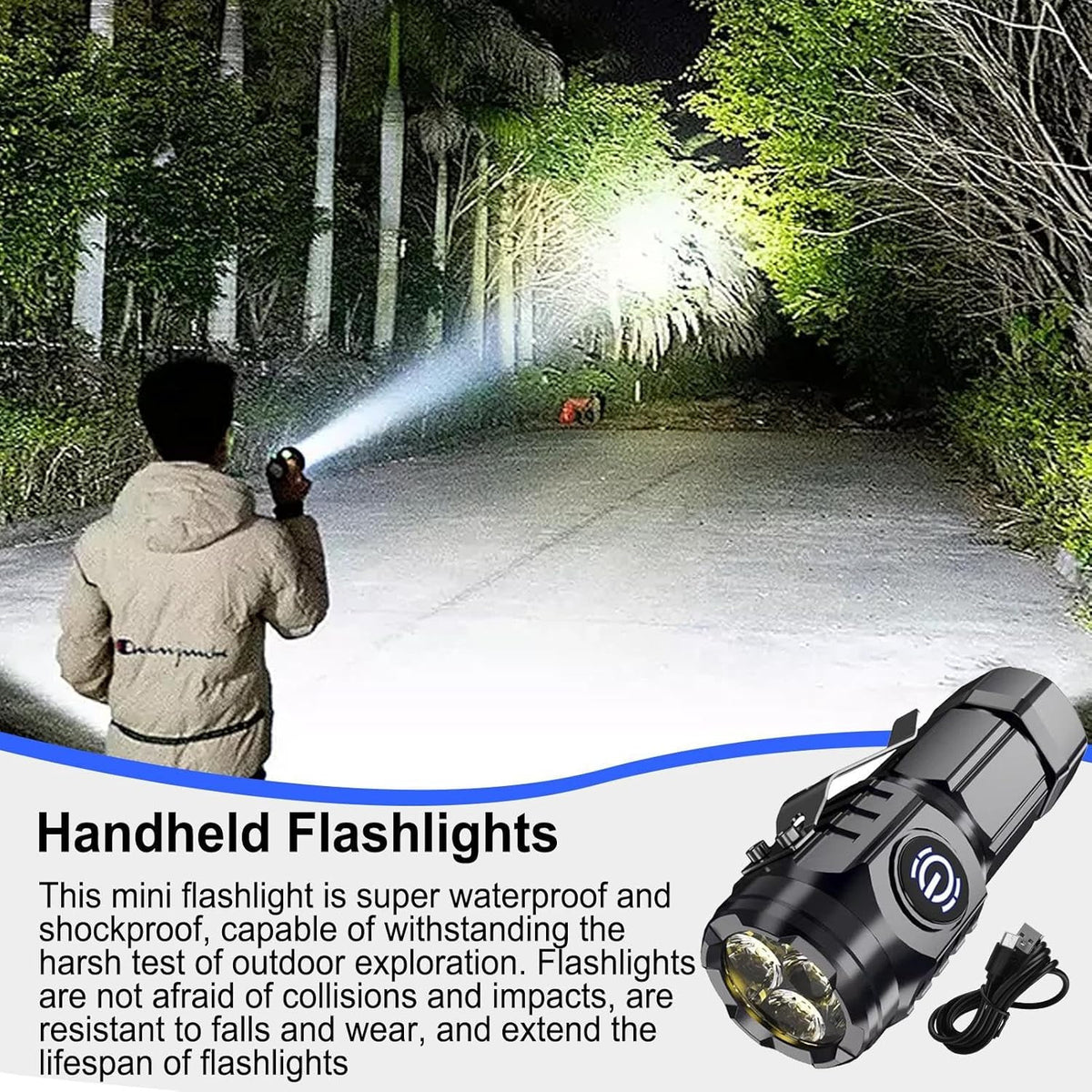 Mini LED Flashlight Waterproof Portable Travel Light with 5 Modes