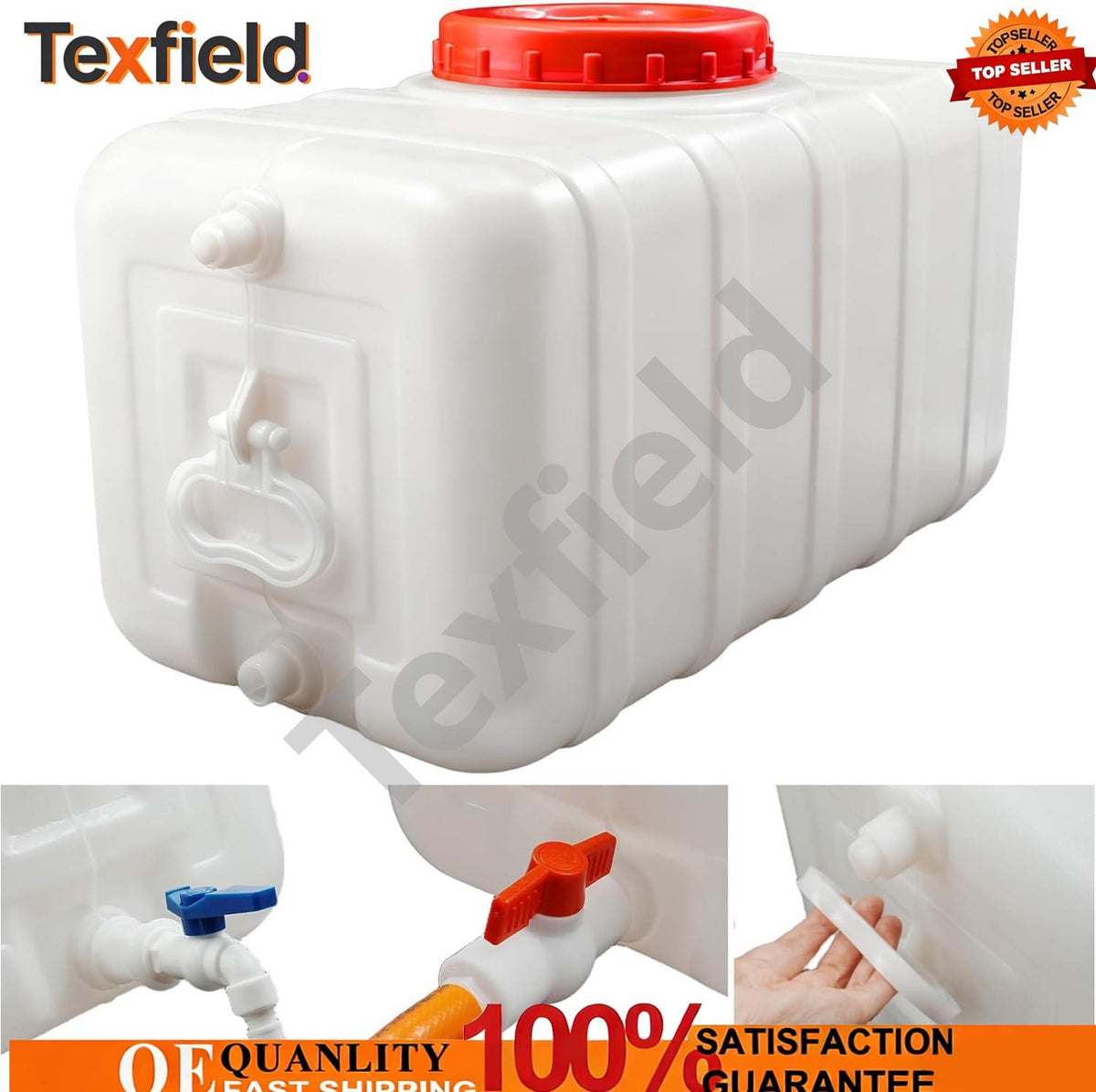 Portable Water Tank with Spigot and Hose for Camping Emergency Water Storage