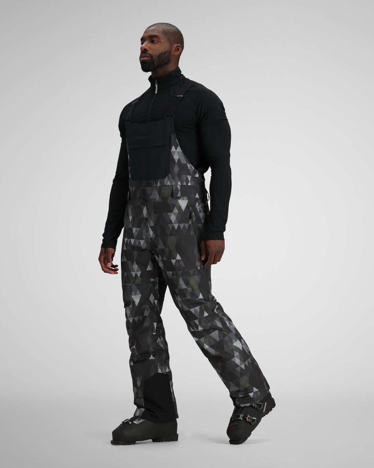 Men's Snow Bib Pants - Ski & Snowboard Winter Outerwear L Black