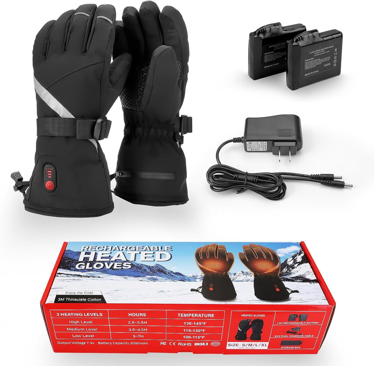 Electric Heated Socks & Gloves Set for Winter Cold Weather - Rechargeable