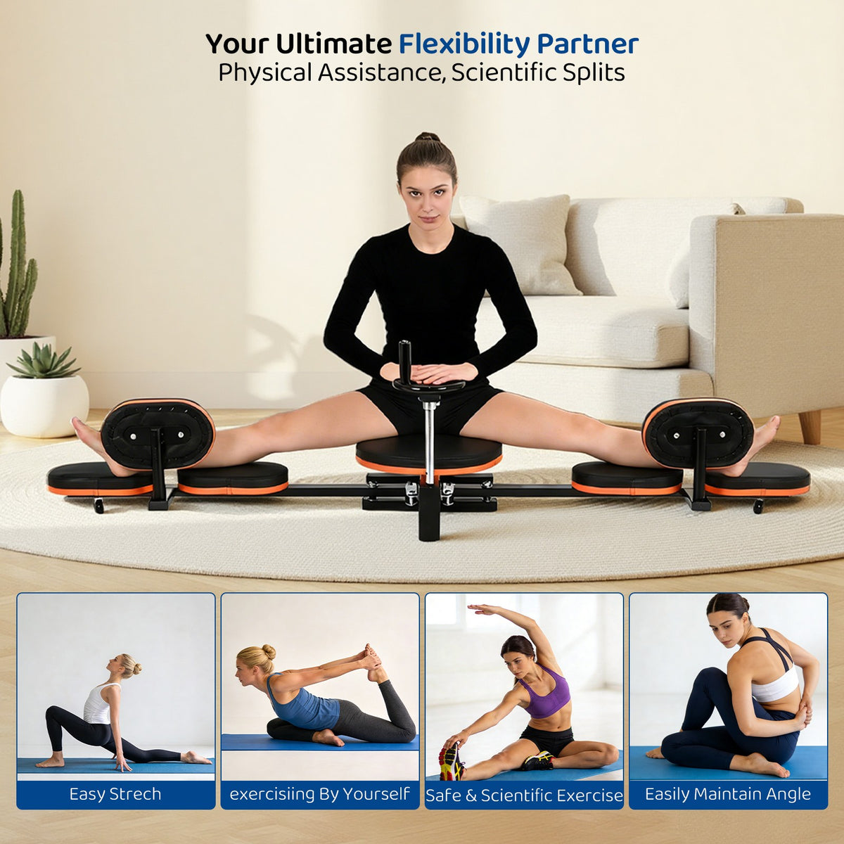 Adjustable Leg Stretcher Machine for Flexibility & Gym Use
