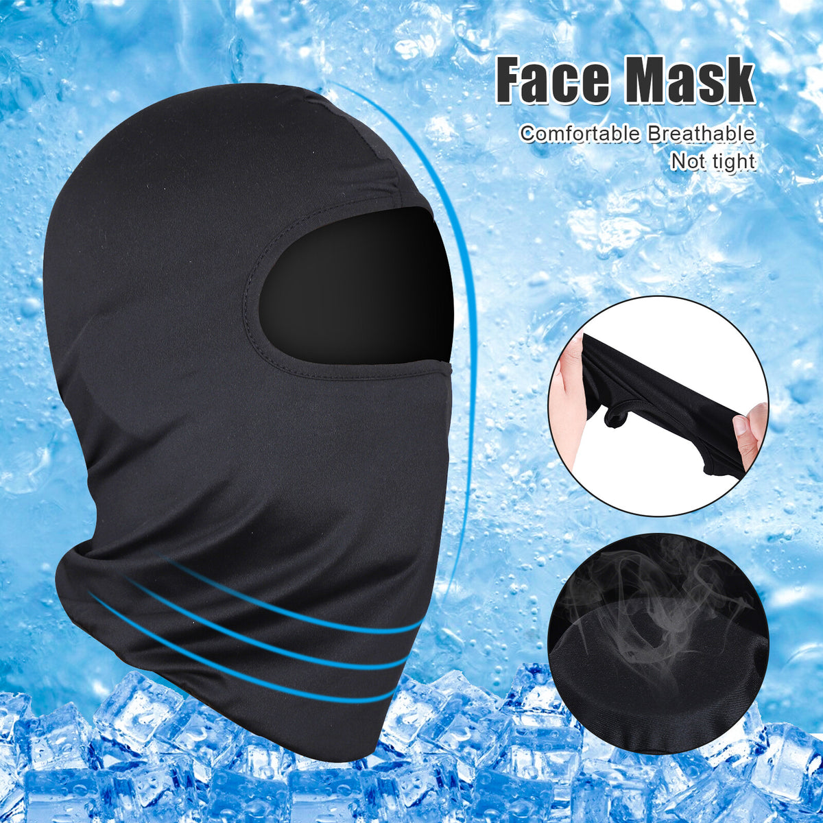 6 Pack Men Women Balaclava Face Mask Lightweight Neck Gaiter for Ski Motorcycle