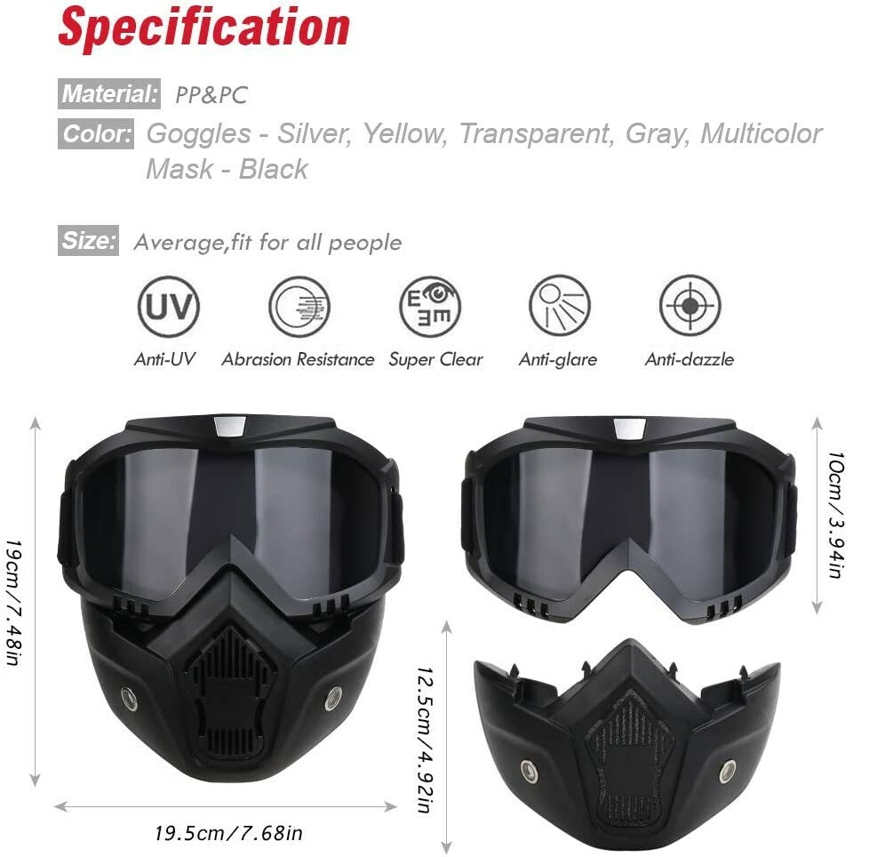 Winter Snow Sport Goggles with UV Protection and Removable Lens for Ski Snowboard Snowmobile