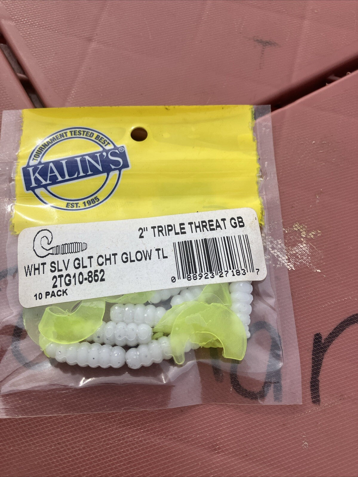 Kalins Triple Threat Grub Glow Fishing Lure 2 inch 10-pack for Crappie & Walleye
