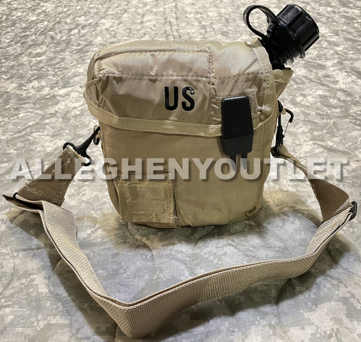 Military 2 Quart Collapsible Water Canteen with Cover and Strap