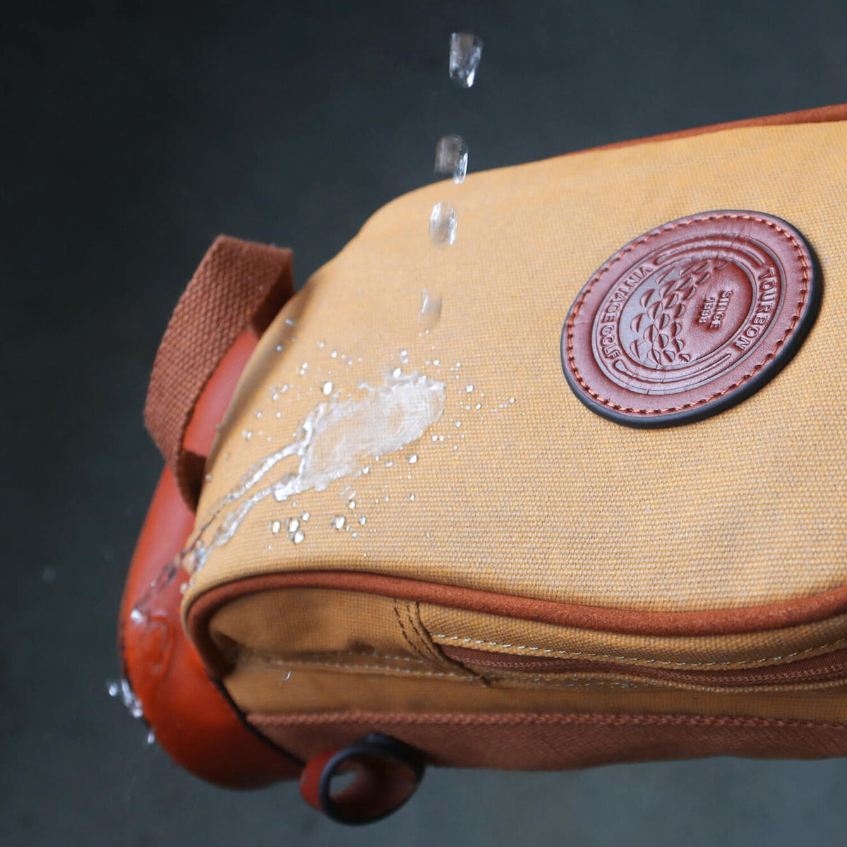 Vintage Canvas Leather Golf Bag with Padded Straps and Accessories