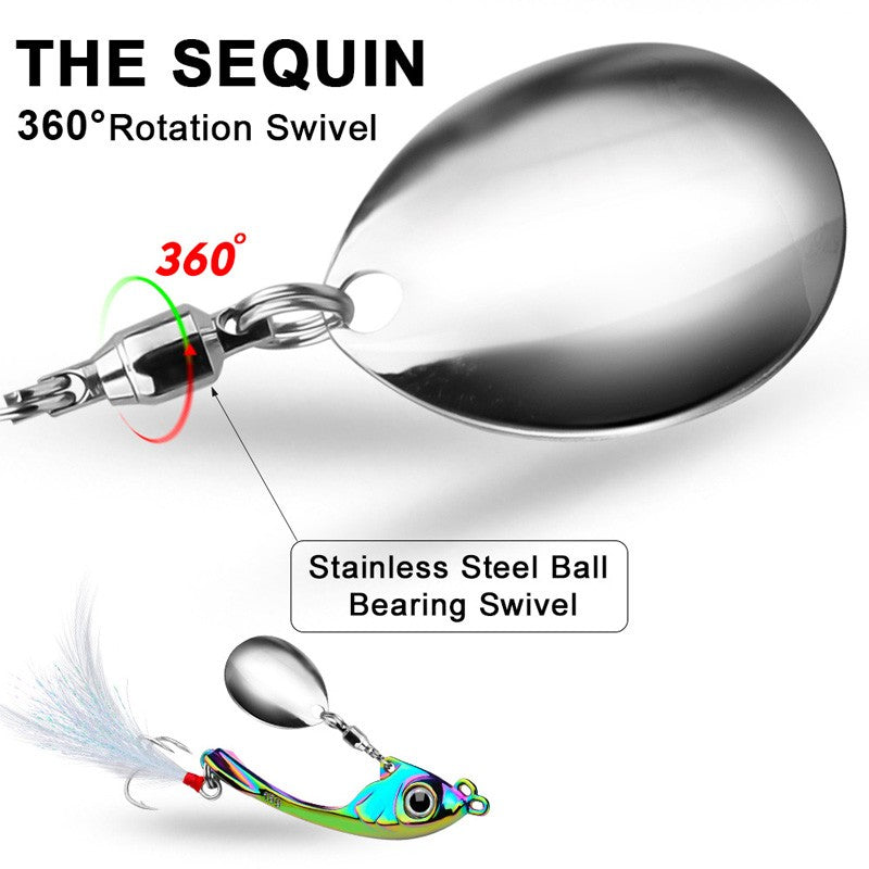 5Pcs Metal Fishing Spinner Bait Tails for Bass Trout Crankbaits Tackle