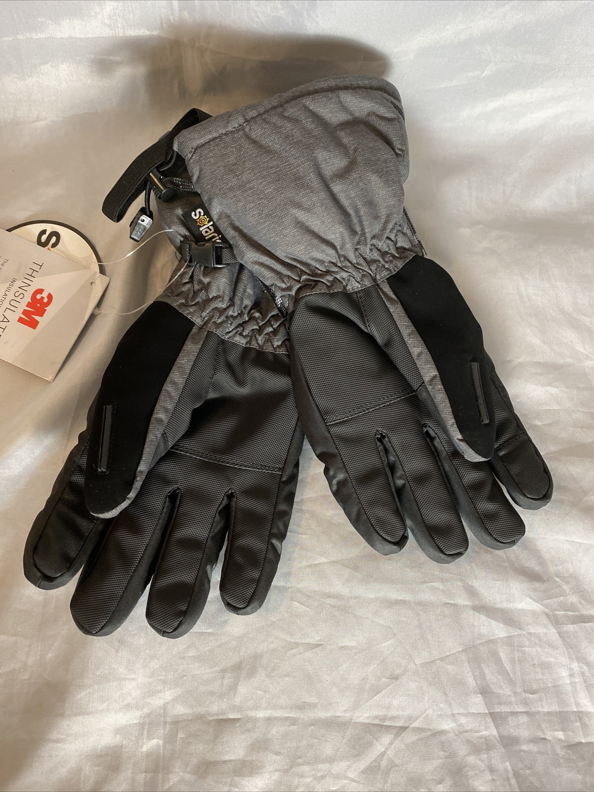 3M Thinsulate Solaris Gray Ski Gloves Size L Winter Snowboarding Gear
