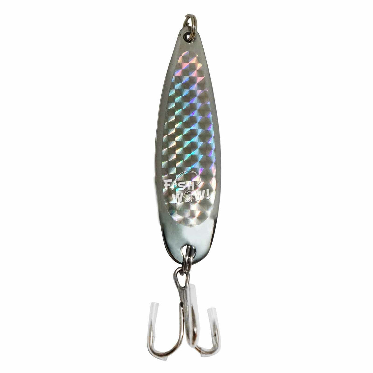 Fishing Spoon Jigs with Treble Hooks | Holographic Laser Trolling Lures | Multiple Sizes & Quantities