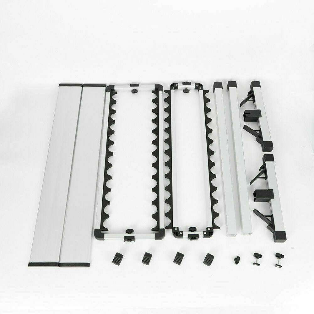 24 Rod Fishing Pole Holder Aluminum Alloy Stand Rack Storage Portable