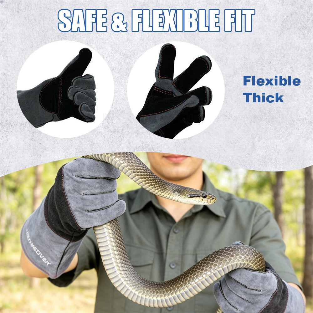Reptile Snake Gaiter & Cut-Resistant Gloves Protection Set