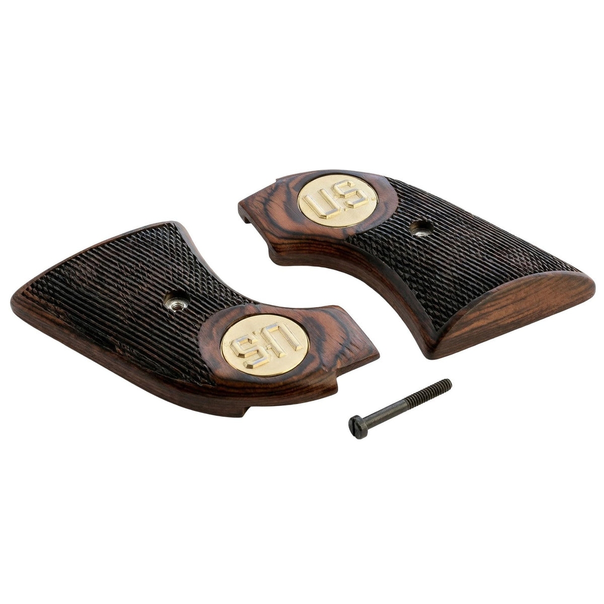 Heritage Rough Rider Checkered Rosewood Gold US Grips for .22 LR Revolvers