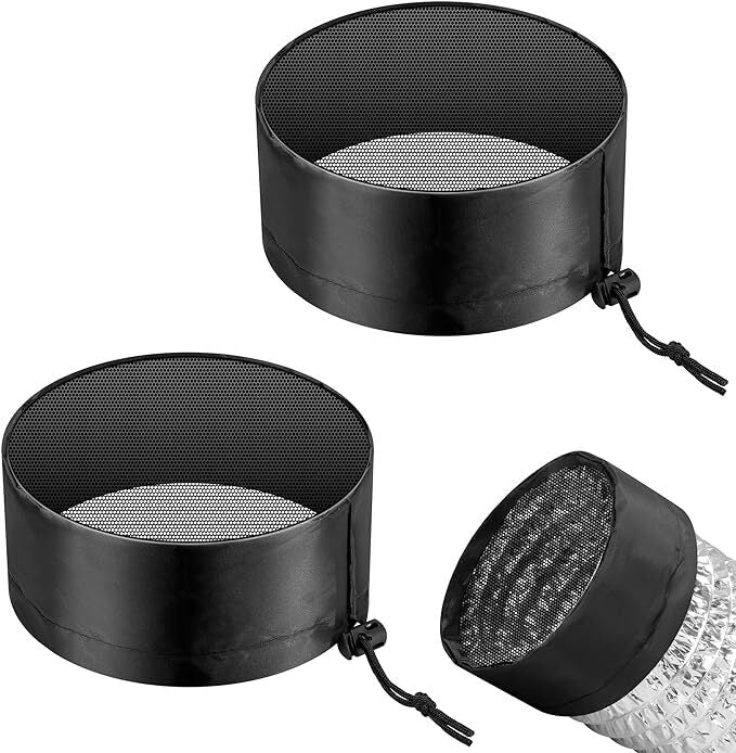 Grow Tent Vent Cover with Elastic Band & Buckle - Dust Filter for 4, 6, 8 Inch Vents